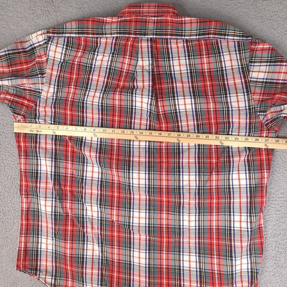 Vintage Ralph Lauren Shirt Mens Large Plaid Button Down Golf Embroidery Pocket‎ - Picture 12 of 16